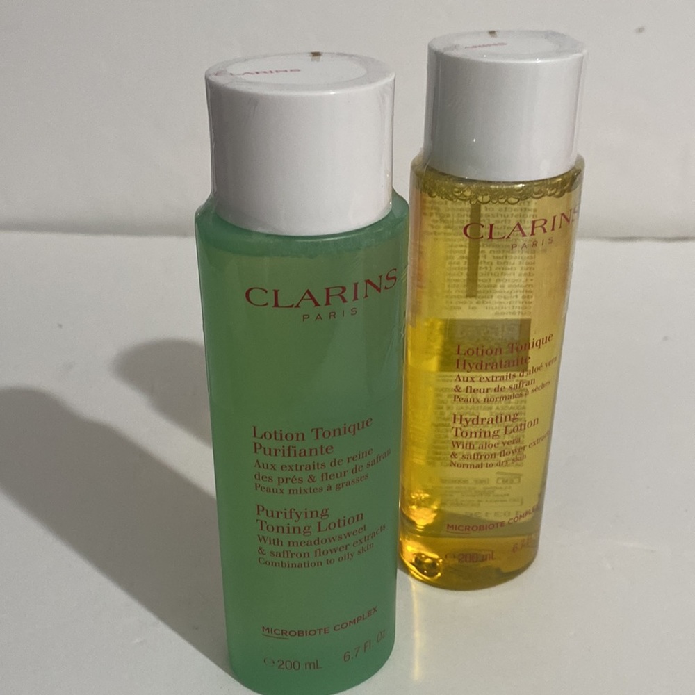 NWT *** CLARINS*** Purifying Toning Lotion & Hydrating Toning Lotion - Normal DS